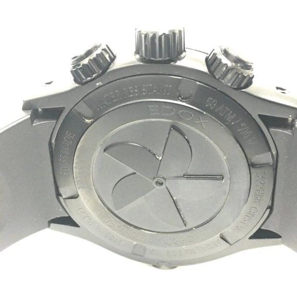 EDOX Chrono Offshore 1 Chronograph Quartz Wristwatch SS / rubber Black - Picture 10 of 10